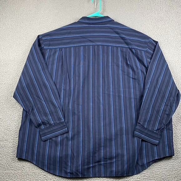 Van Heusen Button Shirt Men's 4XL Blue Striped Formal Causal Business Preppy - Picture 7 of 7